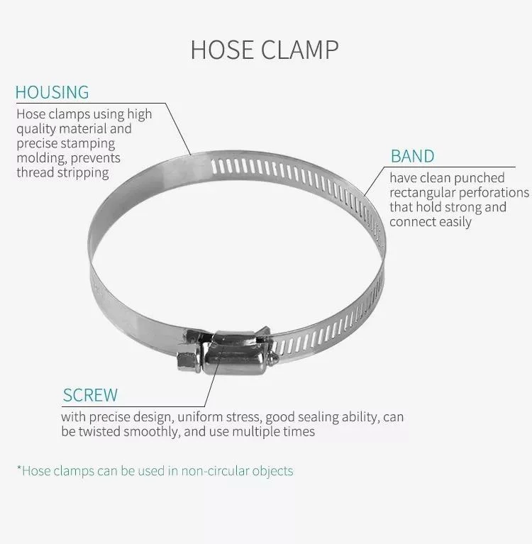 Metal Mini German American Type Clamps Clips Stainless Steel Pipe Hose Clamp Fastener Pipe Joint Clamp Heavy Duty Clamp